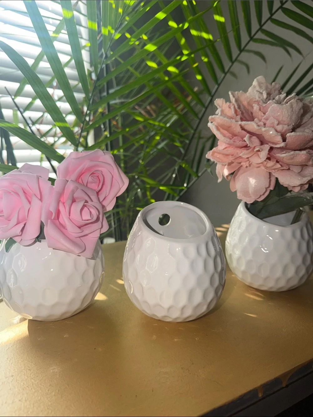 Ceramic White Textured Bud Vases